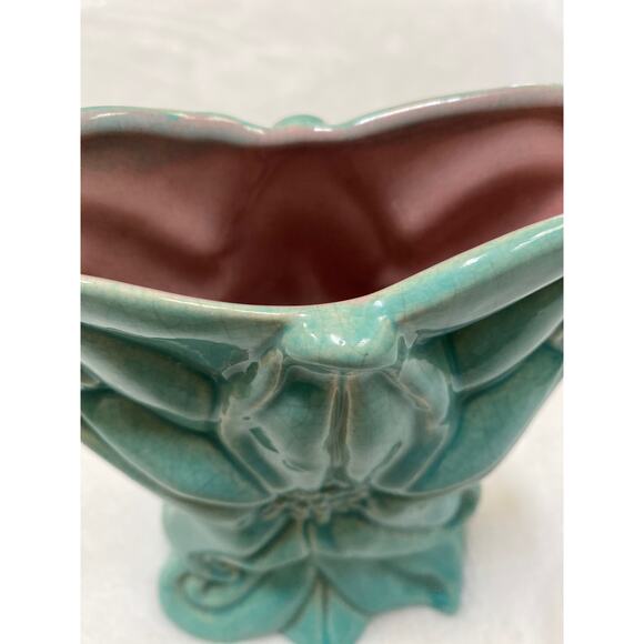 Vintage Gonder Star Flower Vase‎ turquoise, pink interior - Picture 5 of 6
